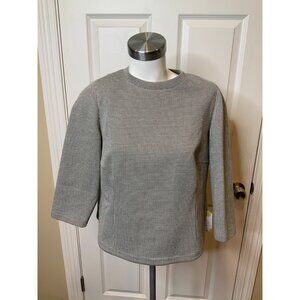 Akris Punto Black White Houndstooth Long Sleeve Rear Zip Top, Size 12